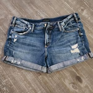 Distressed Jean Shorts